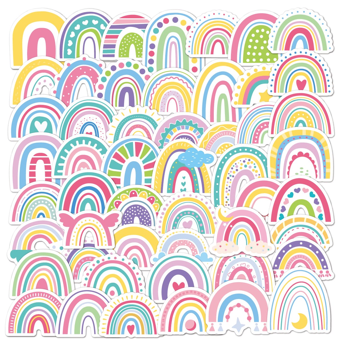 Skyglow RAINBOW Sticker Pack – Assorted Pack of 10 Colorful Designs🌈