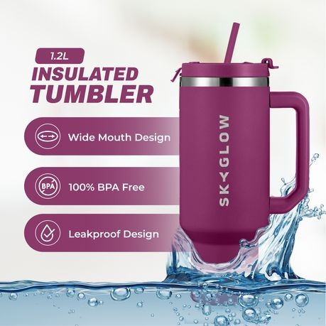 1.2L Luxe Travel Tumbler with Straw & Handle