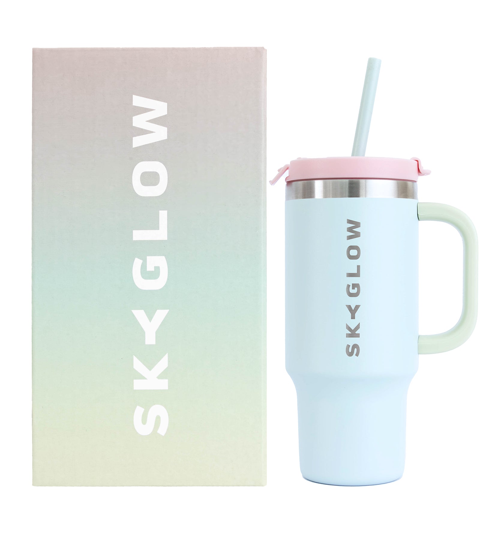SkyGlow Kids 473ml Insulated Tumbler with Handle & Straw | Spill-Proof