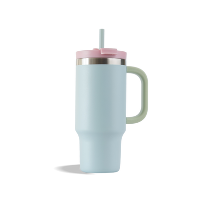 1.2L Luxe Travel Tumbler with Straw & Handle