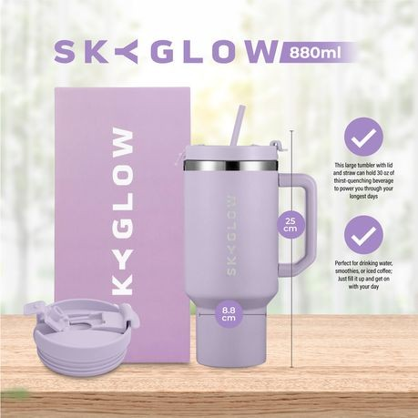 Tumbler with Straw Travel Mug with Handle 880ML