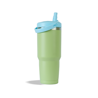 887ml Stainless Steel Tumbler with Flip Straw