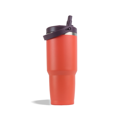 887ml Stainless Steel Tumbler with Flip Straw