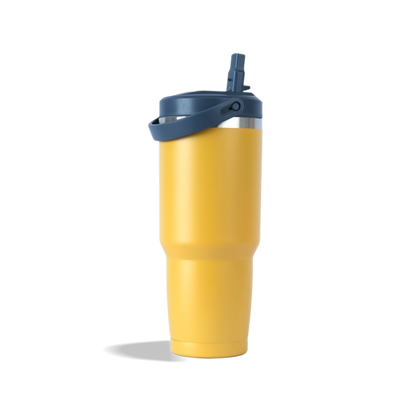 887ml Stainless Steel Tumbler with Flip Straw