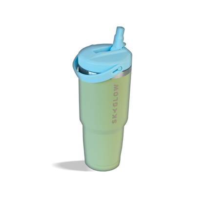 887ml Stainless Steel Tumbler with Flip Straw
