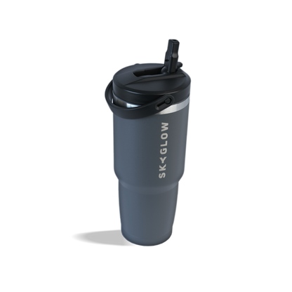 887ml Stainless Steel Tumbler with Flip Straw