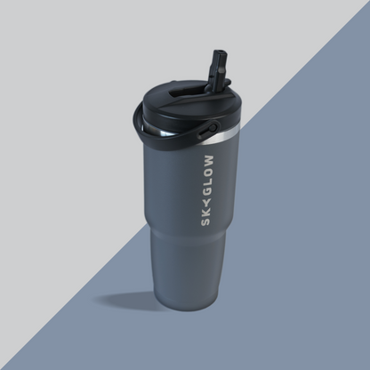 887ml Stainless Steel Tumbler with Flip Straw