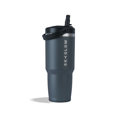 887ml Stainless Steel Tumbler with Flip Straw