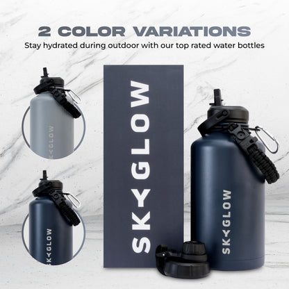 SkyGlow 1.9L Insulated Water Bottle Leakproof Stainless Steel Gym Travel