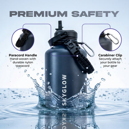 SkyGlow 1.9L Insulated Water Bottle Leakproof Stainless Steel Gym Travel