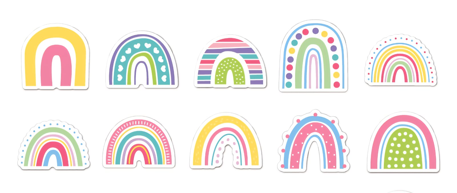 Skyglow RAINBOW Sticker Pack – Assorted Pack of 10 Colorful Designs🌈