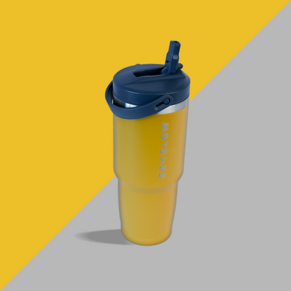 887ml Stainless Steel Tumbler with Flip Straw