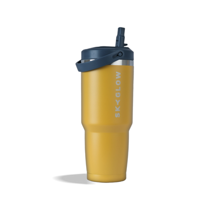 887ml Stainless Steel Tumbler with Flip Straw
