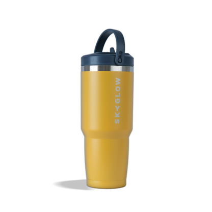 887ml Stainless Steel Tumbler with Flip Straw