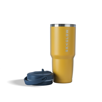 887ml Stainless Steel Tumbler with Flip Straw