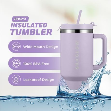 Tumbler with Straw Travel Mug with Handle 880ML