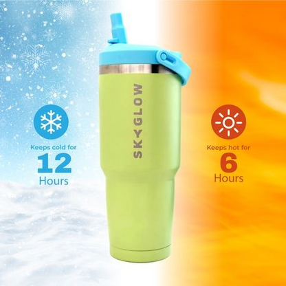 887ml Stainless Steel Tumbler with Flip Straw