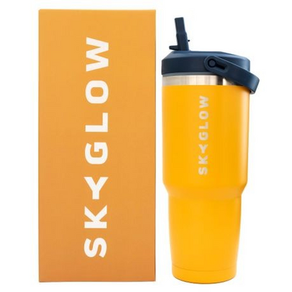 887ml Stainless Steel Tumbler with Flip Straw