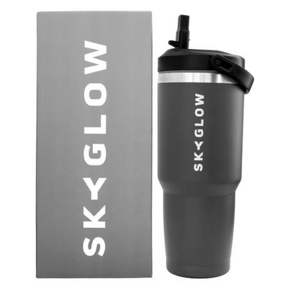 887ml Stainless Steel Tumbler with Flip Straw