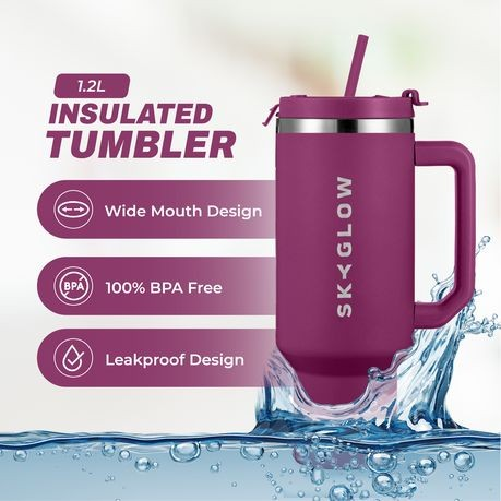 Tumbler with Straw Travel Mug with Handle 1.2L